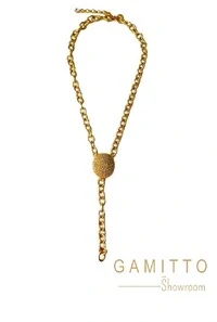 Colar Cristais em Banho Ouro