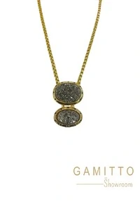 Colar Drusa em Banho Ouro