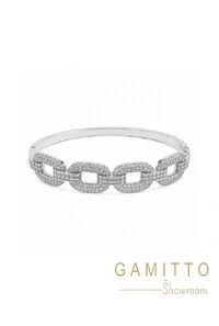 Pulseira Cristais em Banho Prata