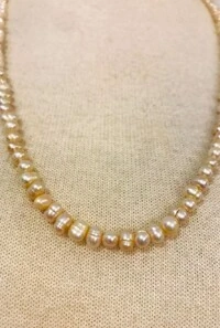 Colar Pérola de Água Doce em Banho Ouro