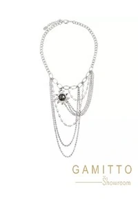 Colar Cristais em Banho Prata