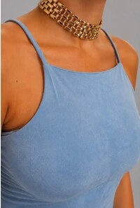 Vestido Longo em Camurça