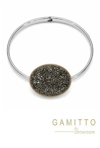 Gargantilha Drusa em Banho Prata