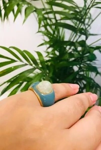 Anel Pedra em Banho Ouro