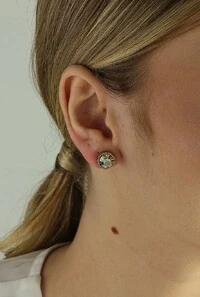 Brinco Cristais em Banho Ouro Vintage