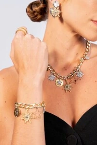 Pulseira Cristais em Mix de Banhos
