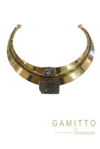 Gargantilha Drusa em Banho Ouro