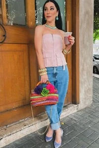 Bolsa Colorida Com Flores