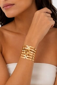 Bracelete Pedra em Banho Ouro