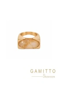 Anel Pedra em Banho Ouro