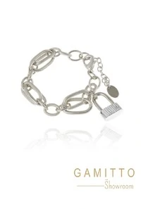 Pulseira Cristais em Banho Prata