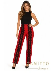 Calça Alfaiataria Com Detalhes em Renda