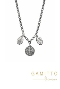 Colar Medalhas em Banho Prata