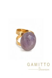 Anel Pedra em Banho Ouro