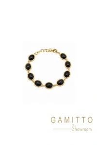 Pulseira Ônix em Banho Ouro