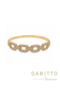 Pulseira Cristais em Banho Ouro