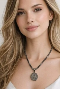 Colar Drusa em Banho Prata