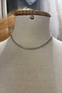 Colar Zircônia em Banho Prata