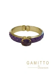 Bracelete Ametista em Banho Ouro