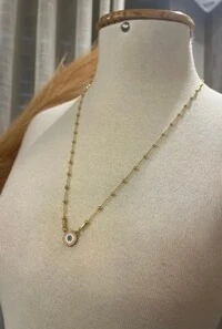 Colar Olho Grego em Banho Ouro