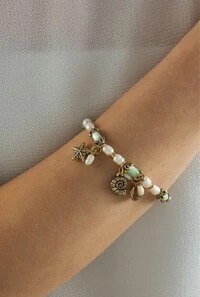 Pulseira Pérolas em Banho Ouro Vintage