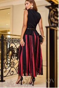 Saia em Organza Listrada