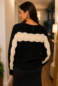 Blusa Duo Color em Tricot