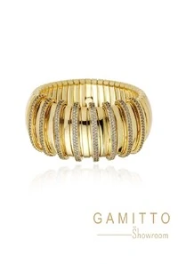 Bracelete Cristais em Banho Ouro