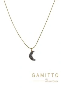 Colar Lua Drusa em Banho Ouro