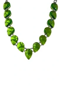 Colar Cristais em Banho Prata