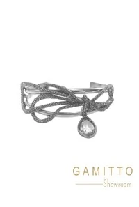Bracelete Cristais em Banho Prata Vintage