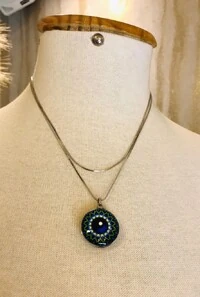 Colar Olho Grego em Banho Prata