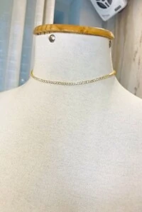 Colar Cristais em Banho Ouro