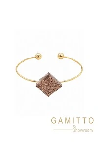 Bracelete Drusa em Banho Ouro