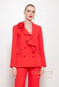 Blazer em Crepe Vermelho
