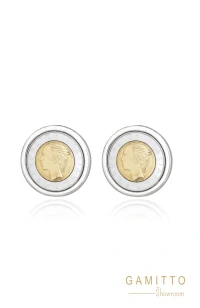 Brinco Moeda em Banho Prata