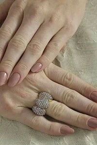 Anel Cristais em Banho Ouro Vintage