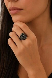 Anel Drusa em Banho Grafite