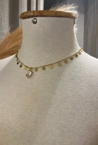 Colar Cristal em Banho Ouro