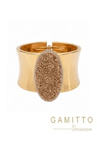 Bracelete Drusa em Banho Ouro