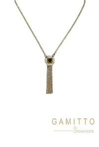 Colar Cristais em Banho Ouro