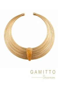 Gargantilha Citrino em banho Ouro
