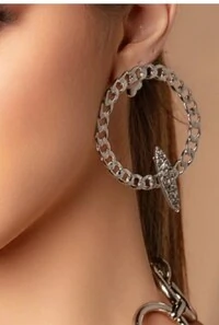 Brinco Drusa em Banho Prata