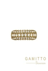 Anel Cristais em Banho Ouro Vintage