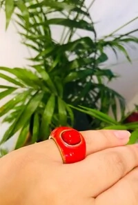 Anel Esmaltado em Banho Ouro