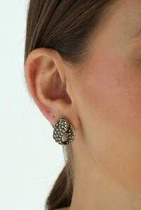 Brinco Cristais em Banho Ouro Vintage