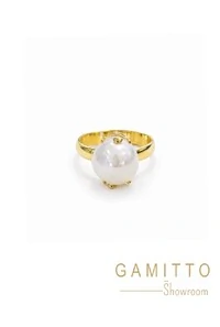 Anel Pérola em Banho Ouro