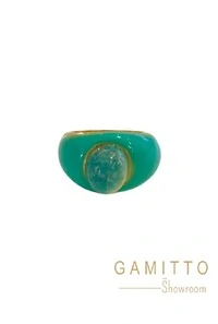 Anel Pedra em Banho Ouro