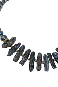 Colar Pérola de Água Doce em Banho Ouro