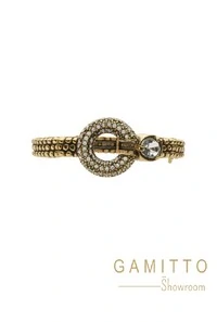 Pulseira Cristais em Banho Ouro Vintage